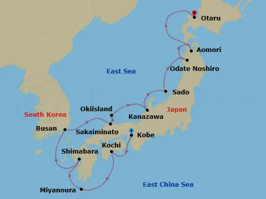 Itinerary schematic diagram