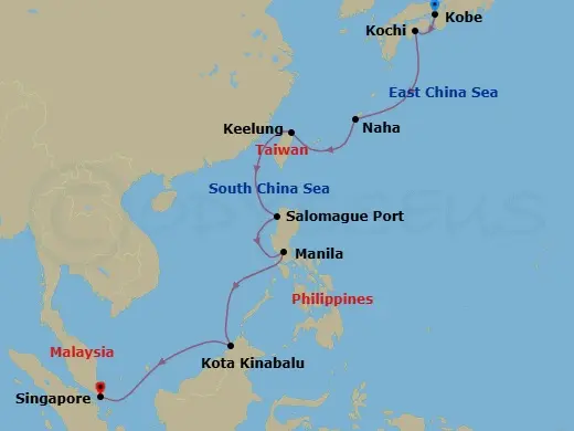 Itinerary schematic diagram