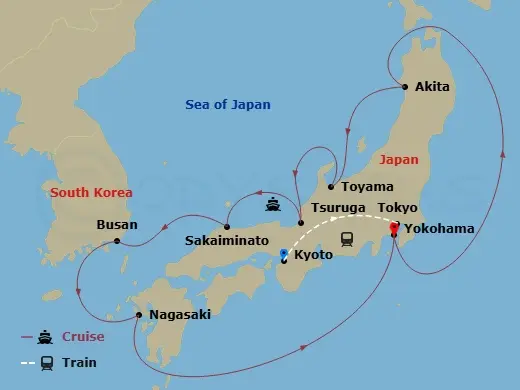 Itinerary schematic diagram