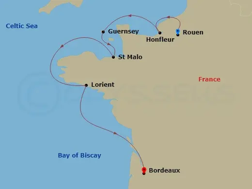 Itinerary schematic diagram