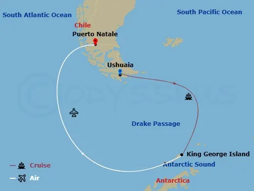 Itinerary schematic diagram