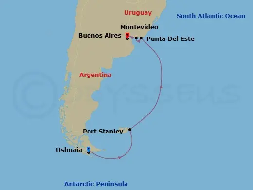 Itinerary schematic diagram