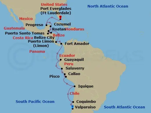 Itinerary schematic diagram