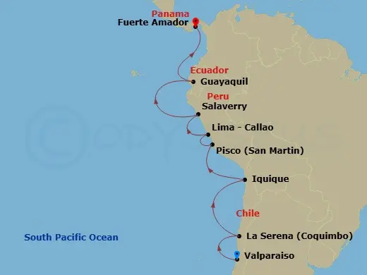 Itinerary schematic diagram