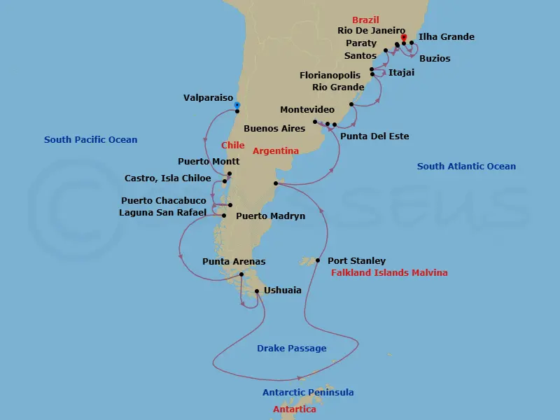 Itinerary schematic diagram