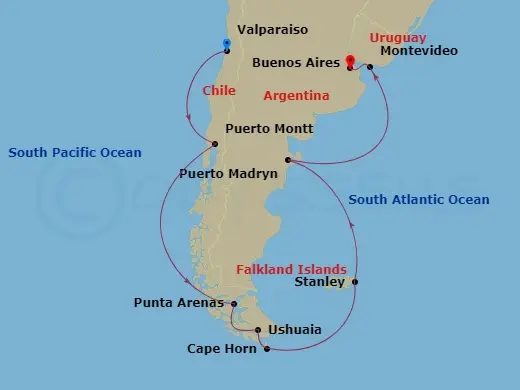 Itinerary schematic diagram