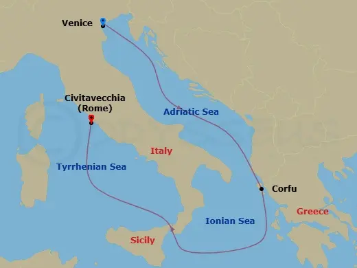 Itinerary schematic diagram