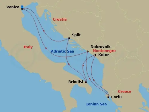 Itinerary schematic diagram
