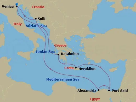 Itinerary schematic diagram
