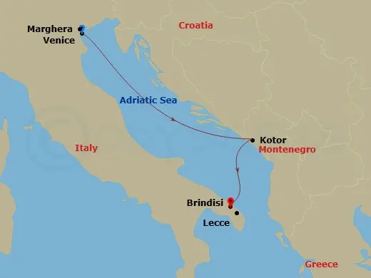 Itinerary schematic diagram