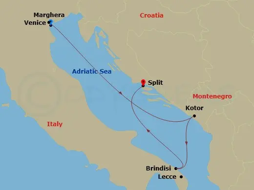 Itinerary schematic diagram