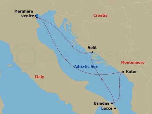 Itinerary schematic diagram