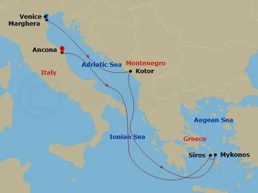 Itinerary schematic diagram
