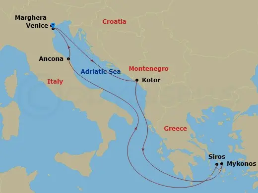 Itinerary schematic diagram