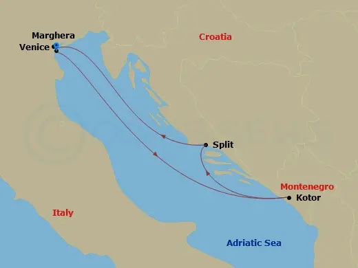 Itinerary schematic diagram
