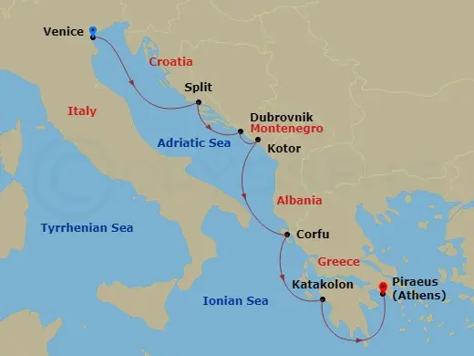 Itinerary schematic diagram