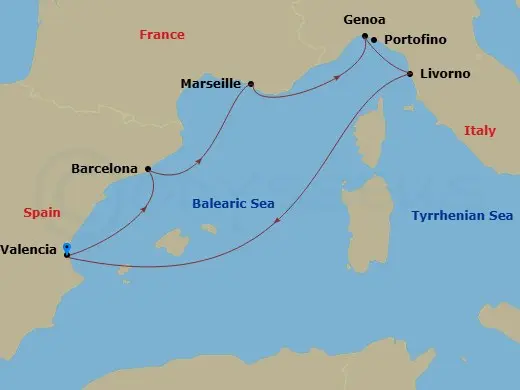 Itinerary schematic diagram