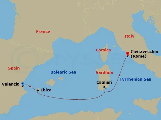 Itinerary schematic diagram