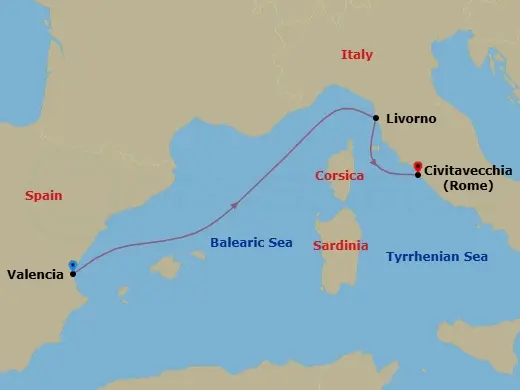 Itinerary schematic diagram