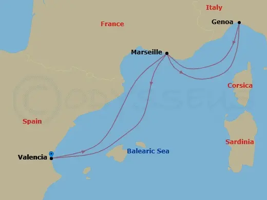 Itinerary schematic diagram