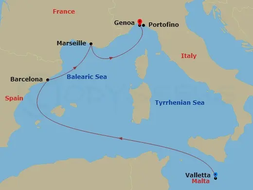 Itinerary schematic diagram
