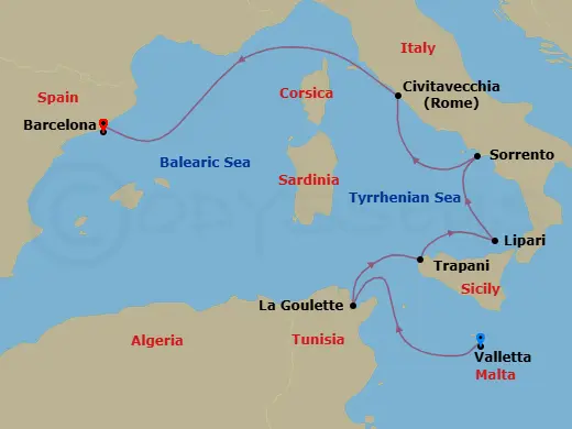 Itinerary schematic diagram