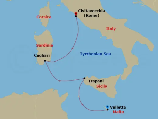 Itinerary schematic diagram