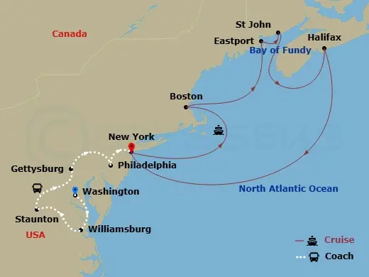 Itinerary schematic diagram