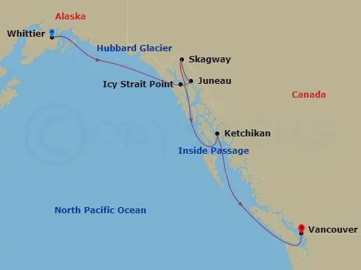 Itinerary schematic diagram