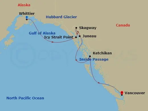 Itinerary schematic diagram