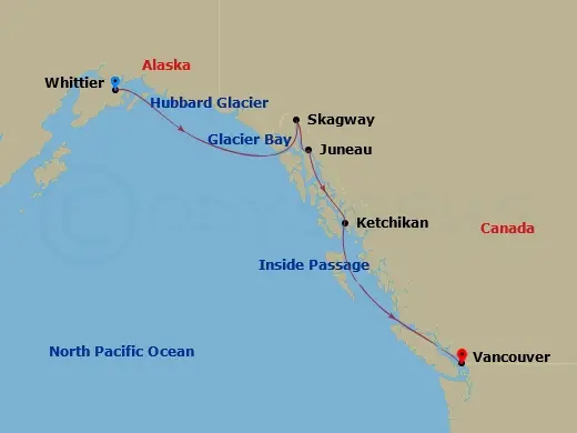 Itinerary schematic diagram