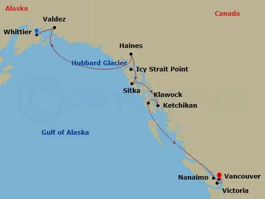 Itinerary schematic diagram