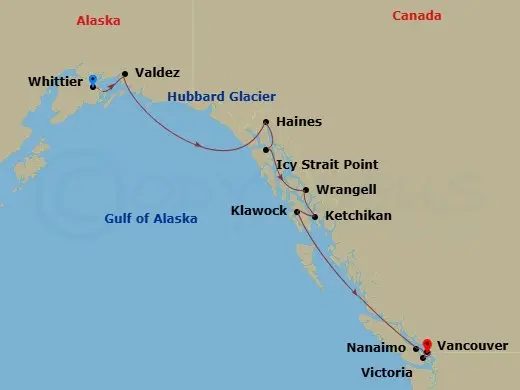 Itinerary schematic diagram