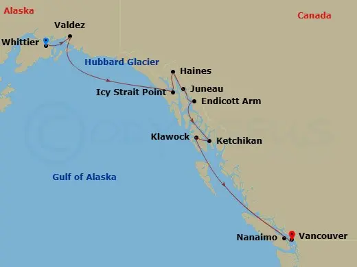 Itinerary schematic diagram