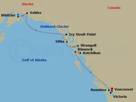 Itinerary schematic diagram