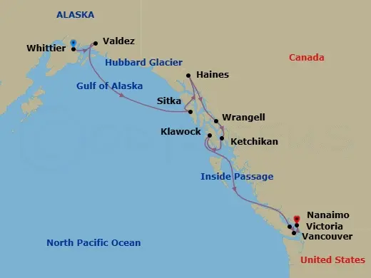 Itinerary schematic diagram