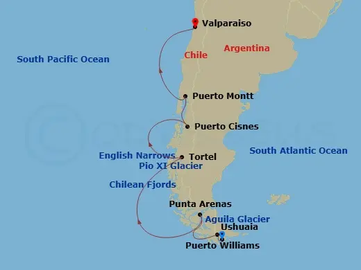Itinerary schematic diagram