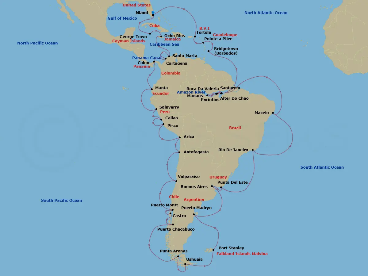 Itinerary schematic diagram