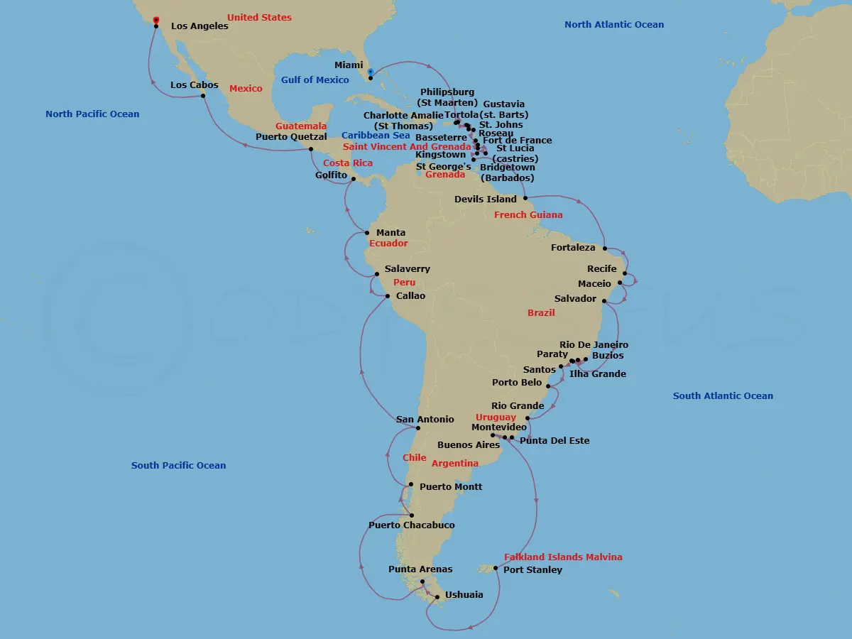Itinerary schematic diagram