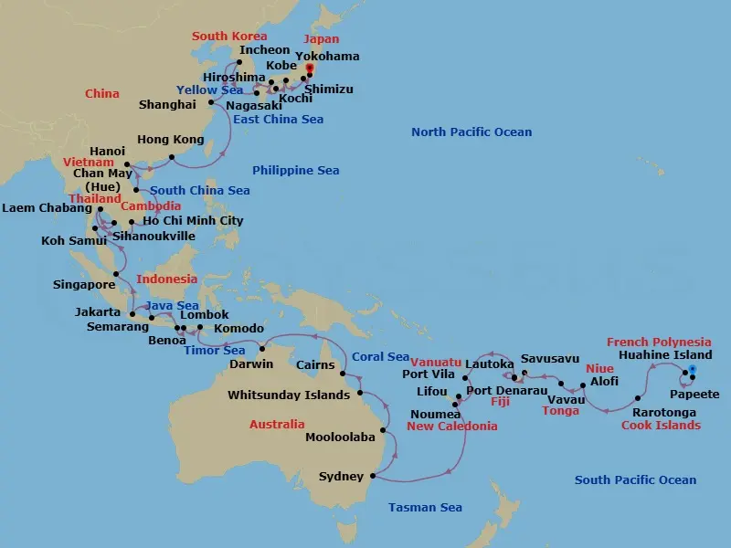 Itinerary schematic diagram