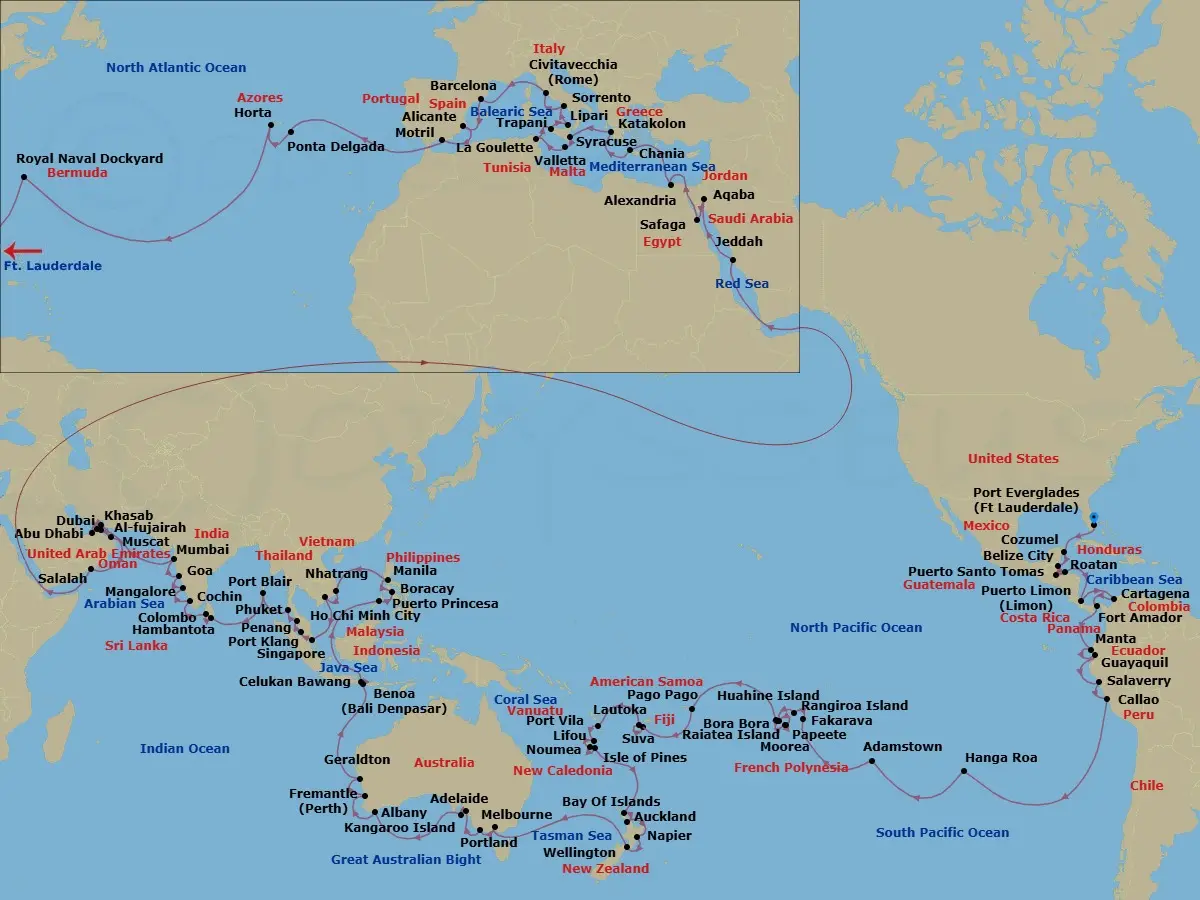 Itinerary schematic diagram