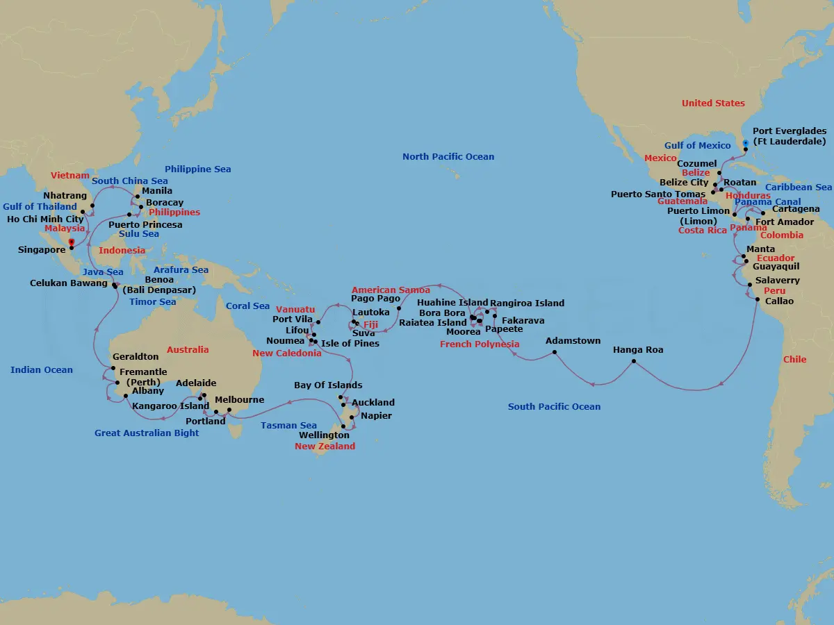 Itinerary schematic diagram