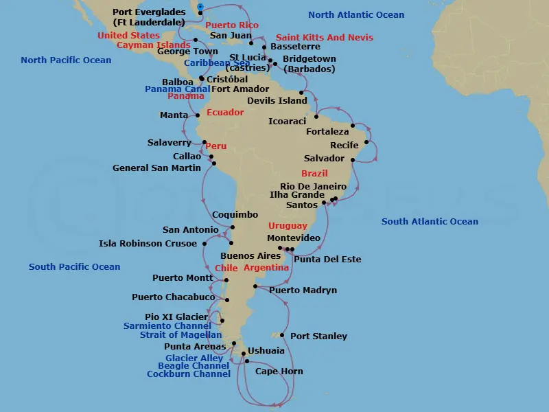 Itinerary schematic diagram