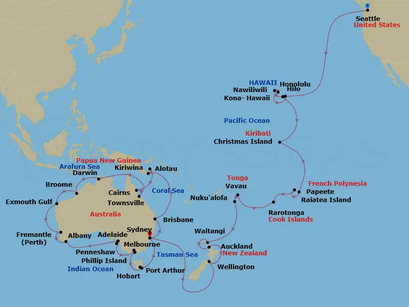Itinerary schematic diagram