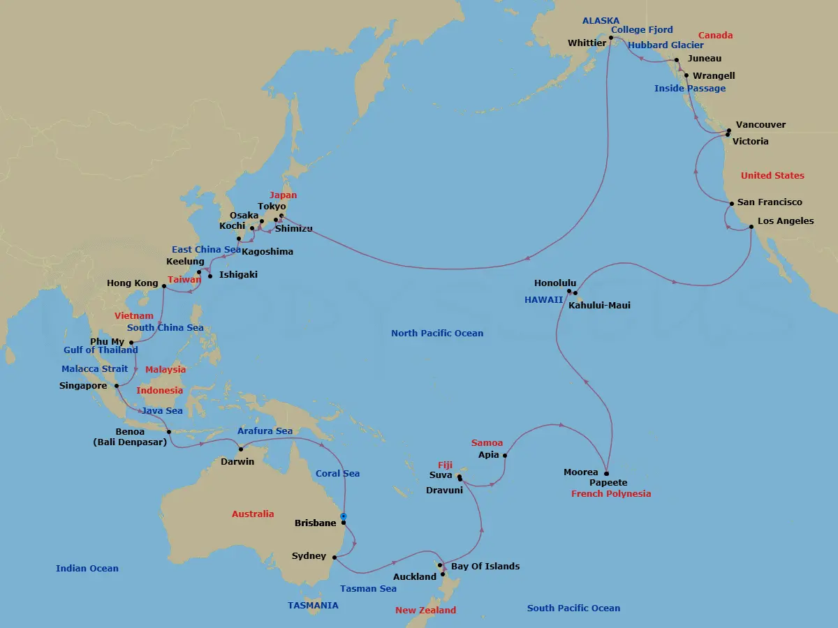 Itinerary schematic diagram