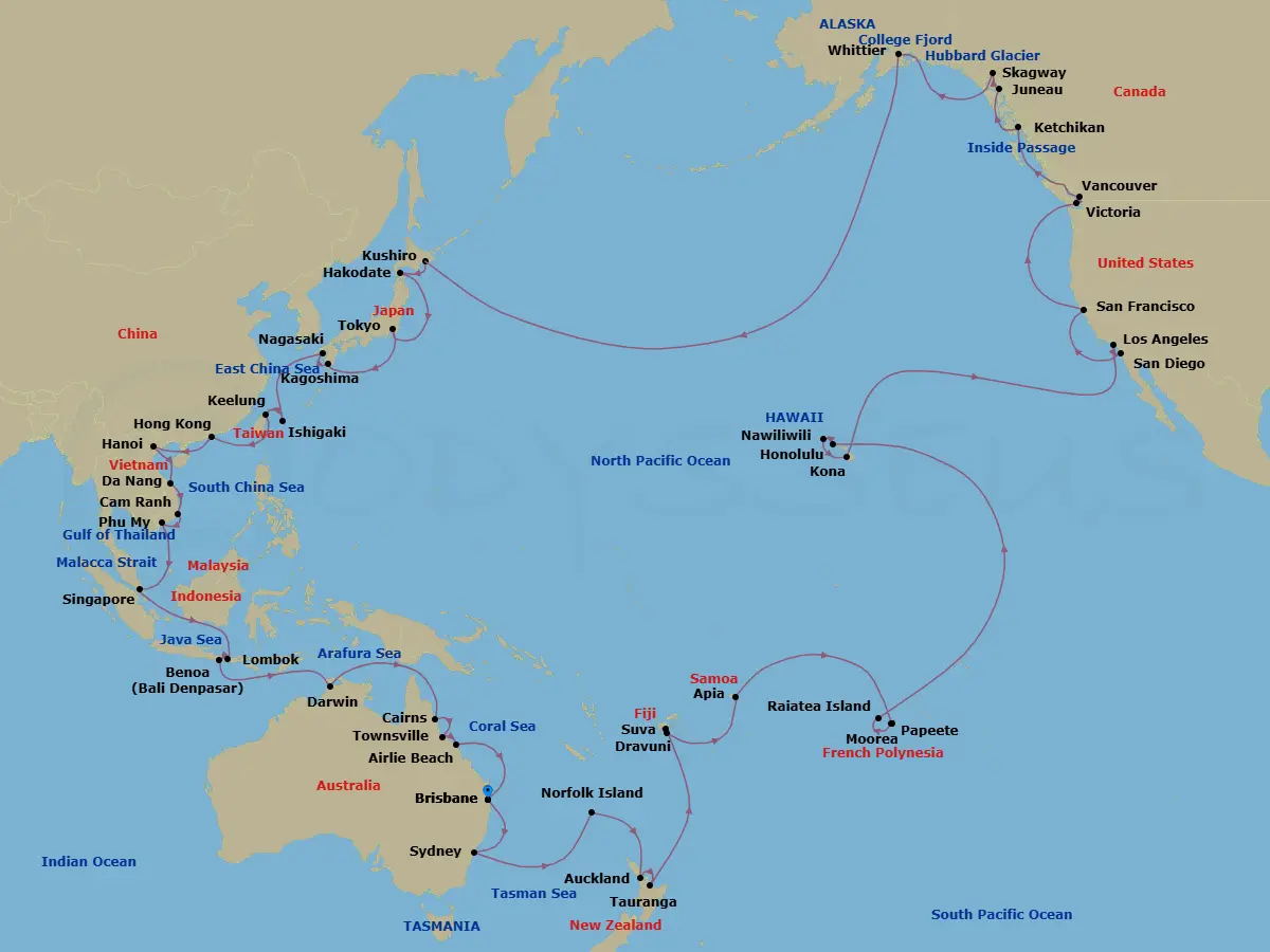 Itinerary schematic diagram
