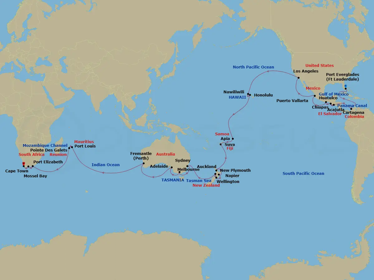 Itinerary schematic diagram