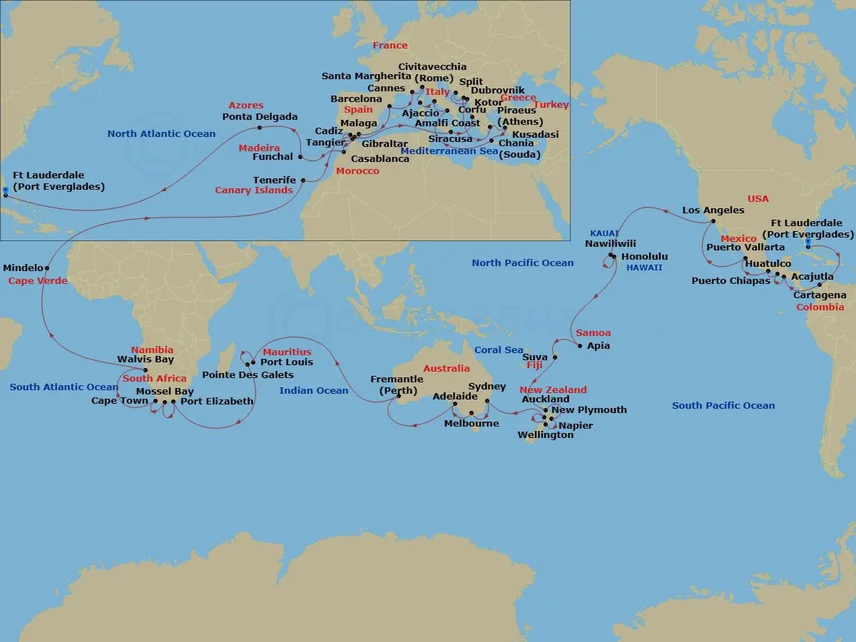 Itinerary schematic diagram
