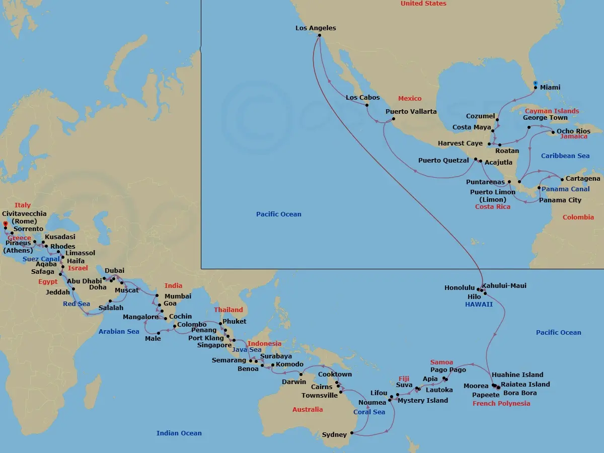 Itinerary schematic diagram