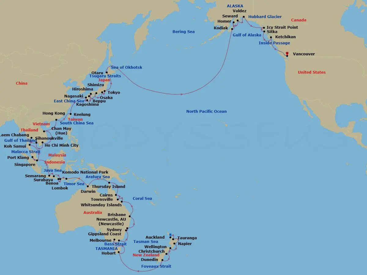 Itinerary schematic diagram